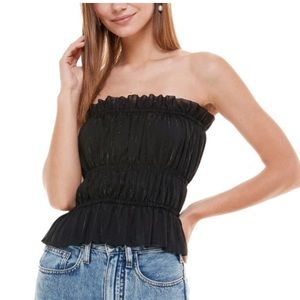 WAYF deya smocked strapless top